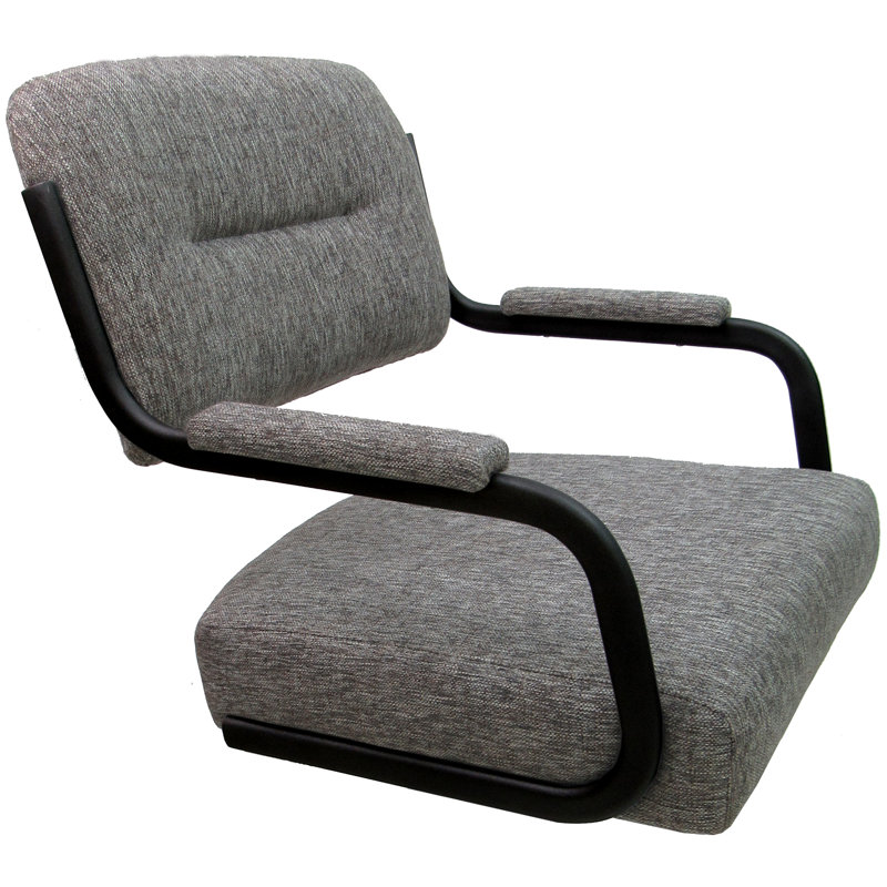 Tabouret de bar pivotant 30 po Jomiah, Noir, Gris clair