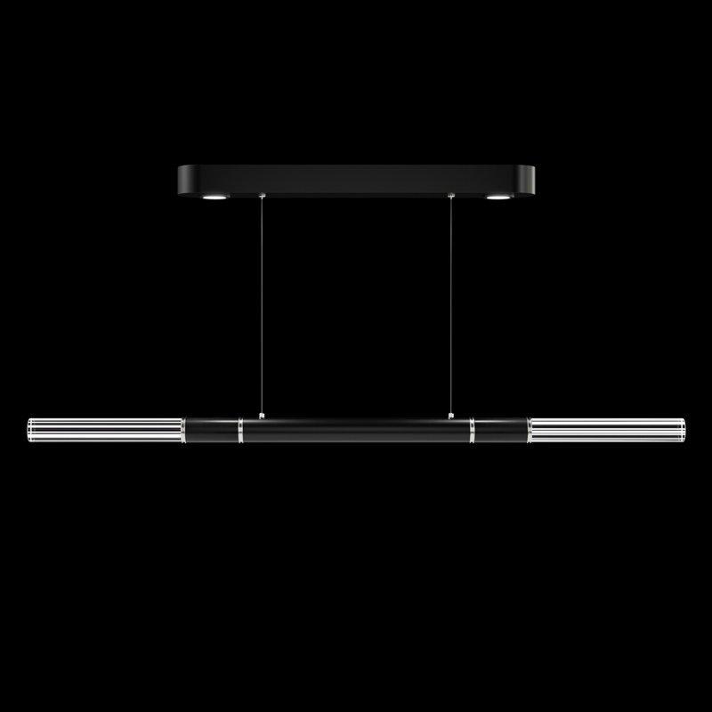 Luminaire suspendu linéaire l 62 po Antonia, Nickel / noir