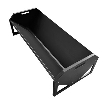 Heavy Duty 45" Steel Livestock Feeding Trough - 22 Gallon Large Capacity Feeder for Horses, Goats, Sheep, Cattle, Cows, Alpacas - Ideal Hay & Water Trough for Barn or Stable Use - Black