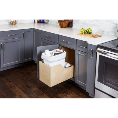 Preassembled 50 Quart Single Pullout Waste Container System