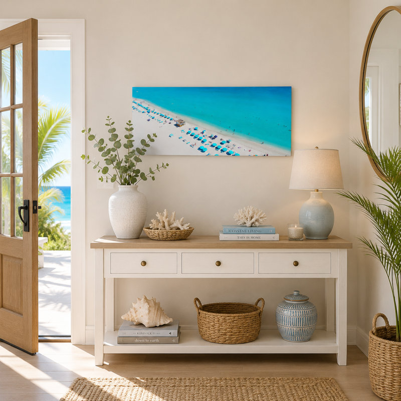 «Vibrant Beach Bliss», art sur toile, H 20 po x l 40 po