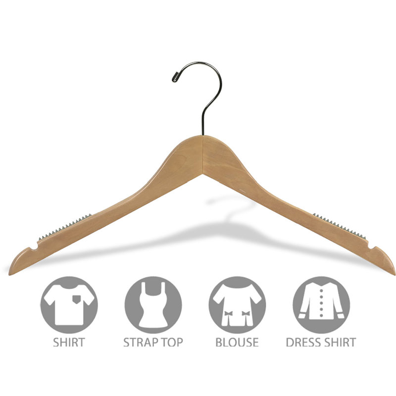 Cintre en bois antidérapant pour jupe / pantalons