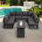 Betsaida Wicker 8 - Person Garden Lounge Set with Cushions