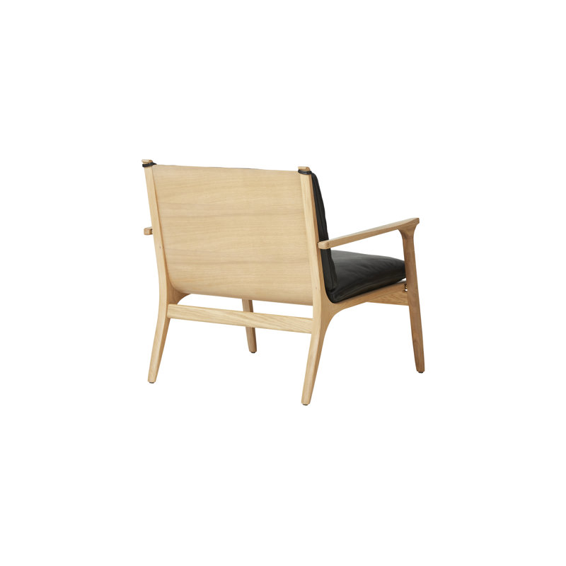 Ren Armchair, Omega Black Leather/Natural Oak