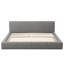 Élégant grand lit gris, revêtement en similicuir, bois, rembourrage en matelas de 8 pouces compatible avec les matelas en bouleau et 3 pieds de soutien central-465780794