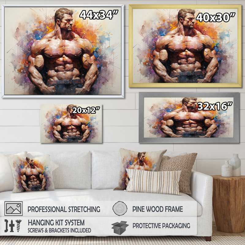 Madhwi Muscle Muscle Symphony I sur impression sur toile, H 24 po x l 32 po x P 1 po, Toile tendue