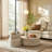 31.5'' Round Fiberglass Coffee Table, Modern Marble Pattern Center Table for Living Room-182115899
