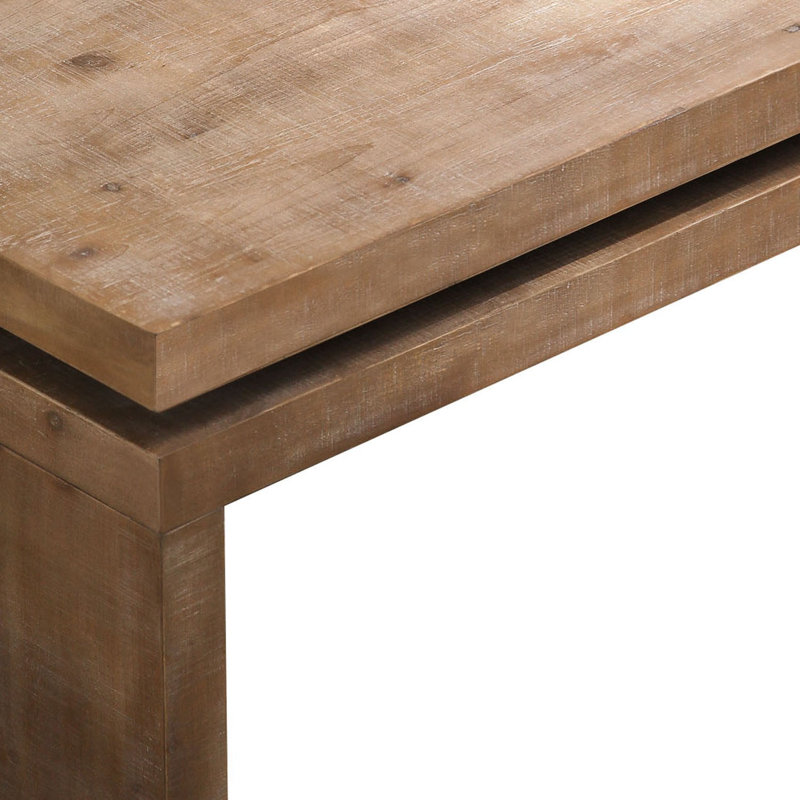 48" Natural Wood Distressed Floating Frame Coffee Table, Brown, Natural