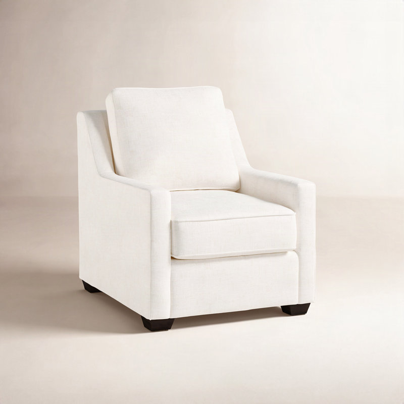 Gemi Upholstered Armchair, Bevin Natural Linen Blend