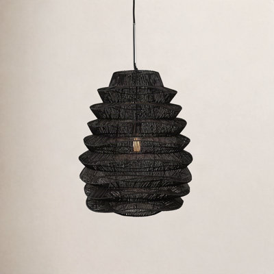 Barlow Single Light Rattan Dimmable Pendant