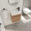 Meuble-lavabo mural 18 po avec lavabo en résine blanche et porte d'armoire à fermeture en douceur 18 po-366328535