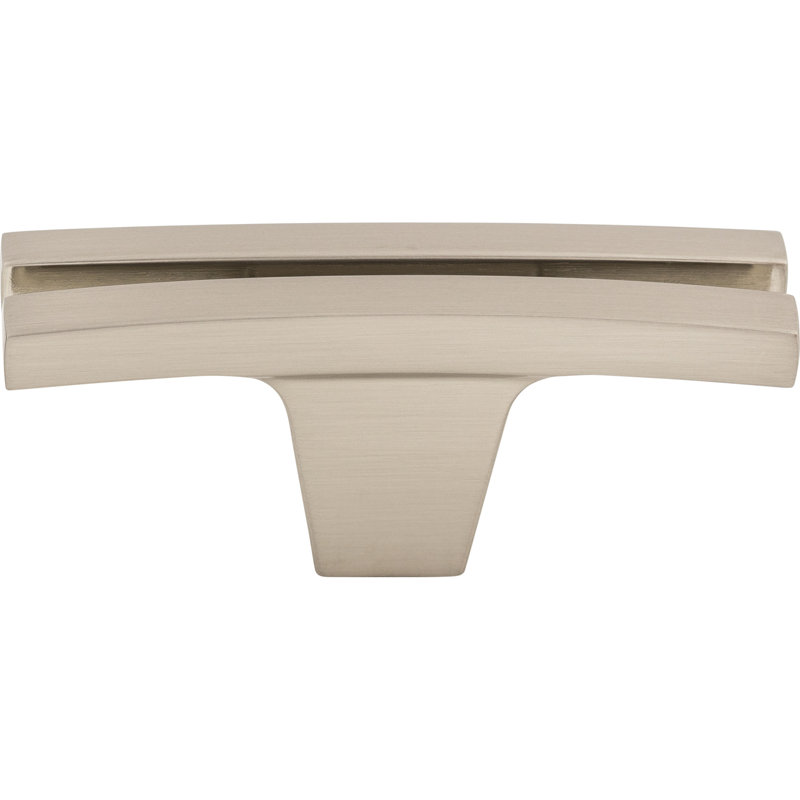 Flared 2 5/8" Length Geometric Knob, Brushed Satin Nickel
