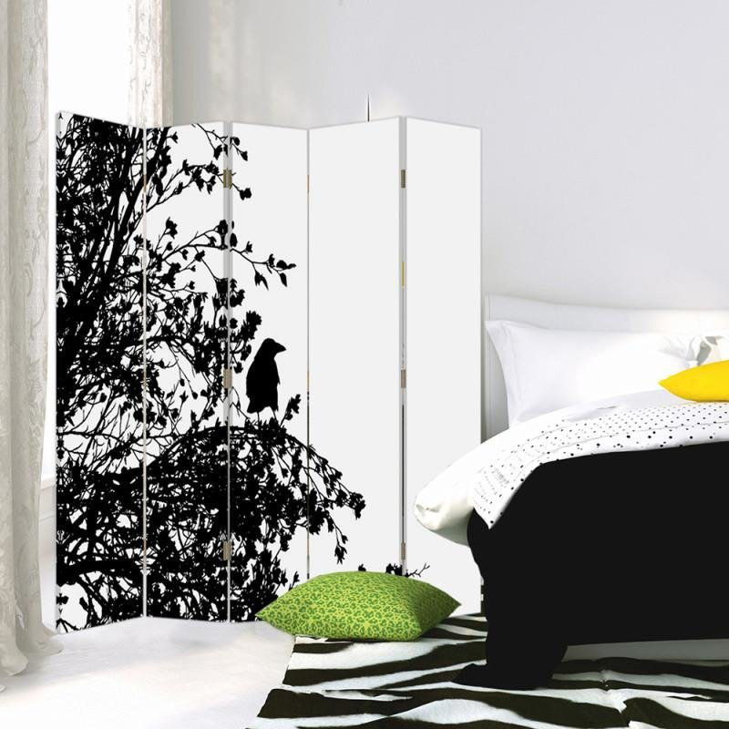 Abayomi 5 Panel Room Divider, 170cm H x 180cm W x 2.2cm D, 5, Leather