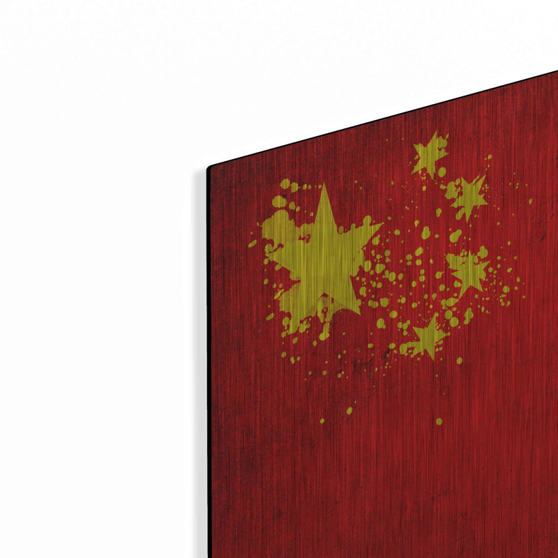 «China», art mural en métal, H 12 po x l 16 po