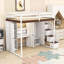 Lit mezzanine double avec bureau et escalier, tablettes-1299588257