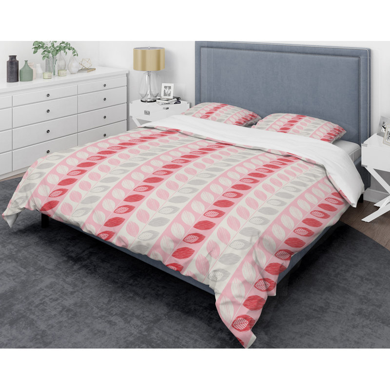 Ensemble de housse de couette à mid-century botanique, Housse de couette double / grand et 2 taies