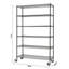 48" W x 18" D x 77" H 6 Tier Wire Shelving with Wheels-283684354