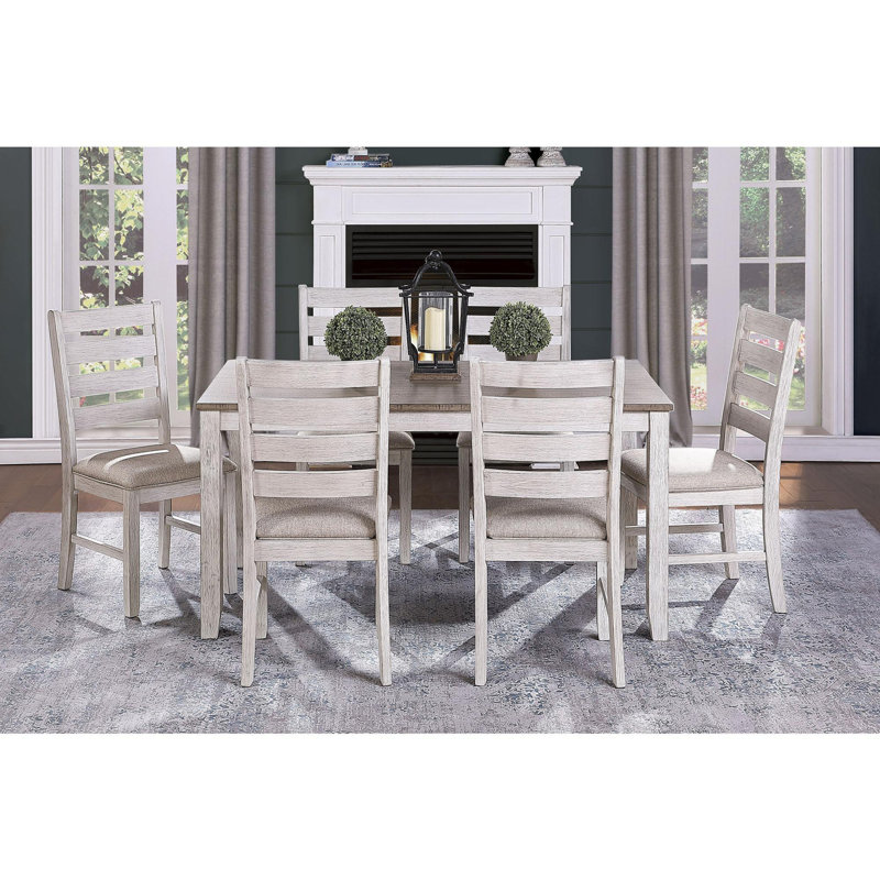 Table de salle à manger rectangulaire en bois et chaises d'appoint, 7