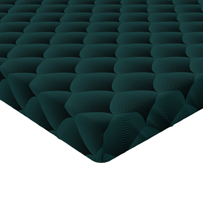 Drap-housse Ambesonne Waves à motif marée noir sarcelle et gris anthracite, Drap-housse de taille simple