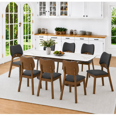 Ensemble de table de salle à manger moderne extensible 54 "- 78" Dominick