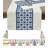 Mahmudul Navy Blue Geometric Tile Print Braided Tassel Cotton Table Runner-1597573474