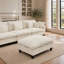 Canapé d'angle modulaire moderne en forme de U avec revêtement en chenille moelleuse et deux poufs polyvalents-2072411552