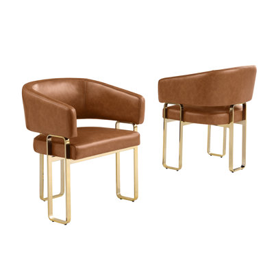Leathaire Side Chairs With Chrome Tri-Leg Base