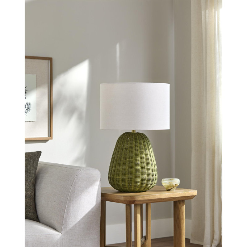 Ollie Table Lamp, Green, White