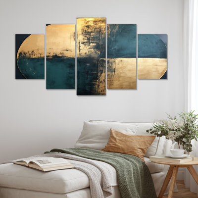 Kase - Toile d'art géométrique murale 5 pièces
