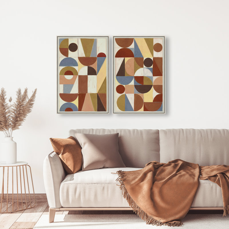 Tiled Set Set by Oliver Gal, 32"H x 22"W, Silver Floater Frame