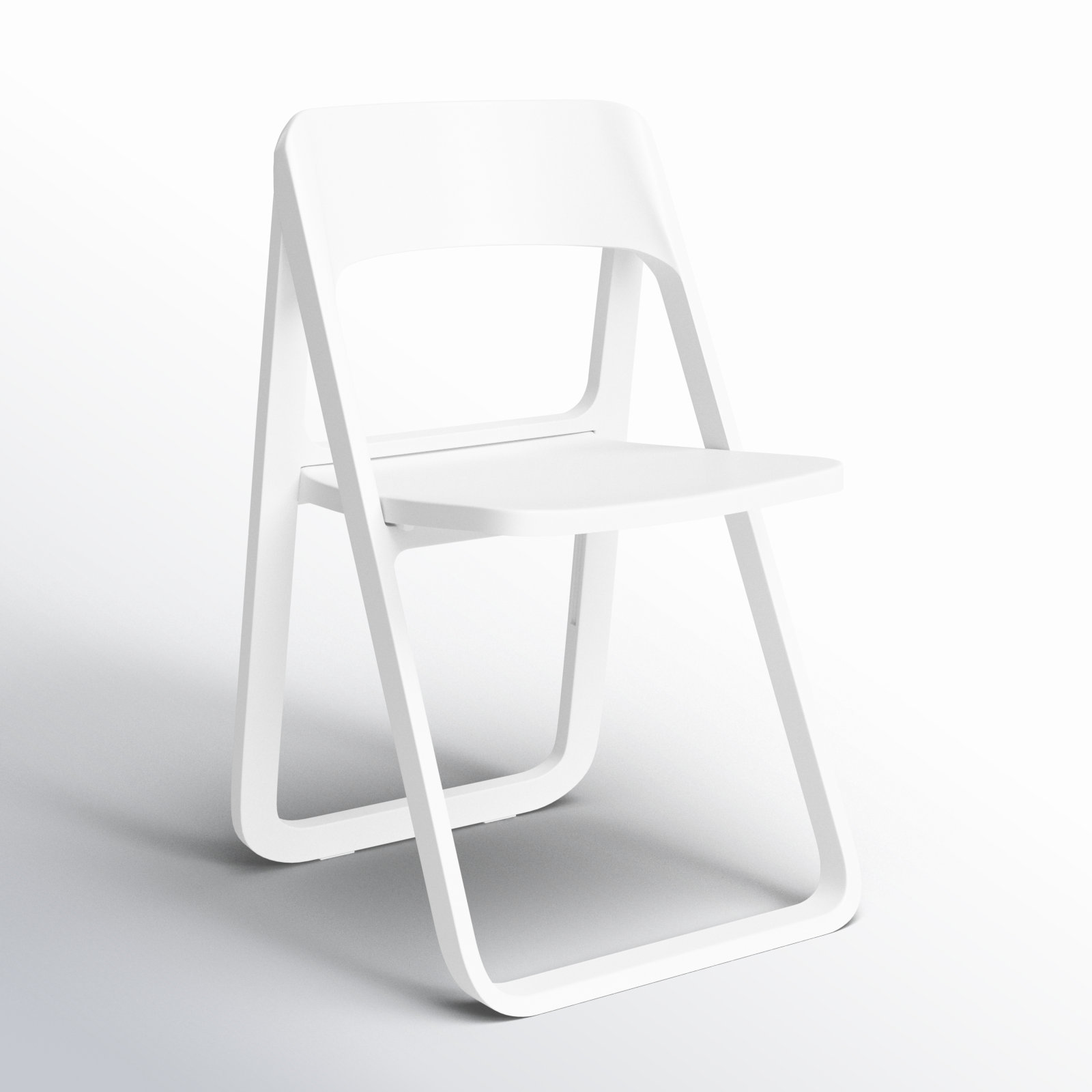 Armo Foldable Patio Side Chair, White