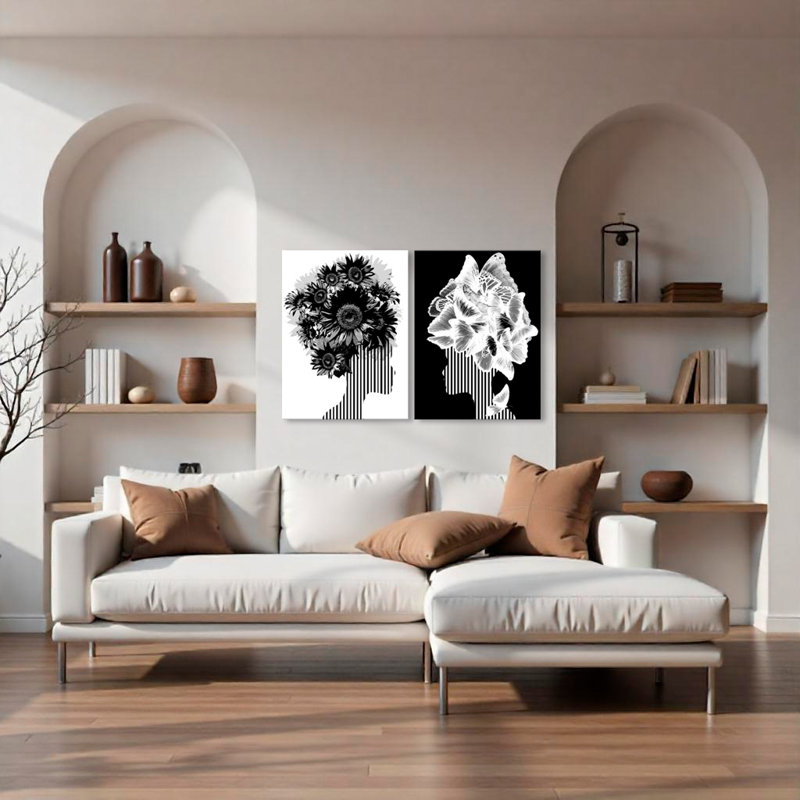 «Mod Swag II» par ChiChi Decor - ensemble de 2 reproductions d'art graphique sur toile tendue, H 20 po x l 32 po x P 1,5 po
