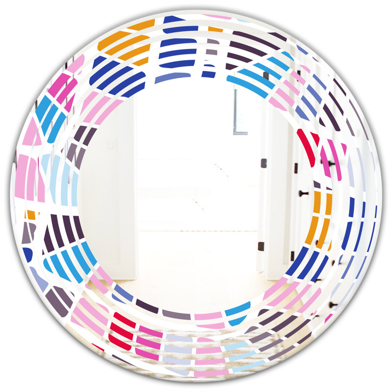 Miroir mural abstrait abstrait «I Wave», H 23,6 po x l 23,6 po