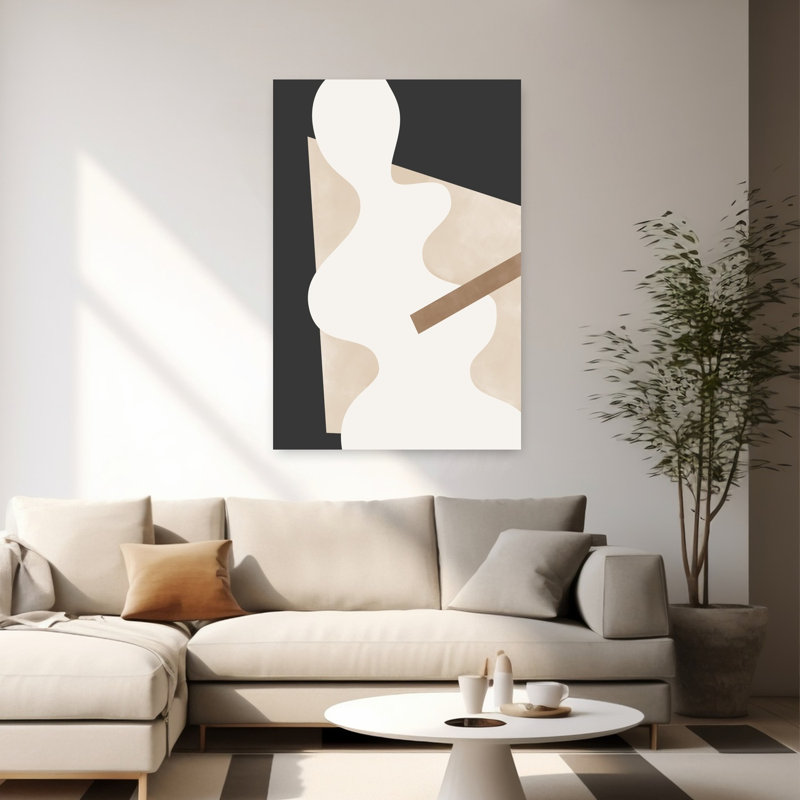 Art contemporain abstrait géométrique contemporain, H 60 po x l 40 po