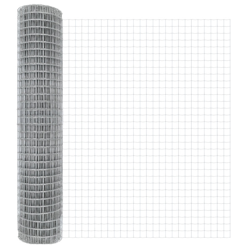 Galvanised Steel Border Fencing, 150 x 1000 x 0.2 cm, Silver