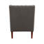 Fauteuil à oreilles classique avec dossier capitonné, revêtement gris foncé et pieds en bois massif-134542007