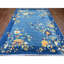 Tapis bleu en laine noué à la main 8 po x 10 pi Peshawar