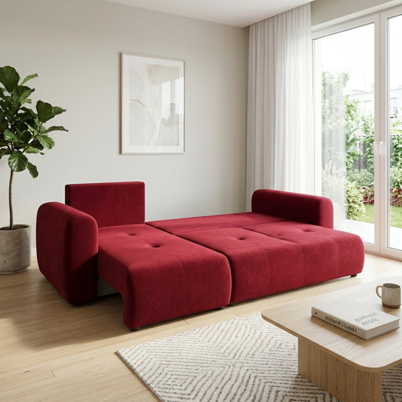 Ronnell 3 Seater Sofa Bed, Left Hand Facing Corner Sofa