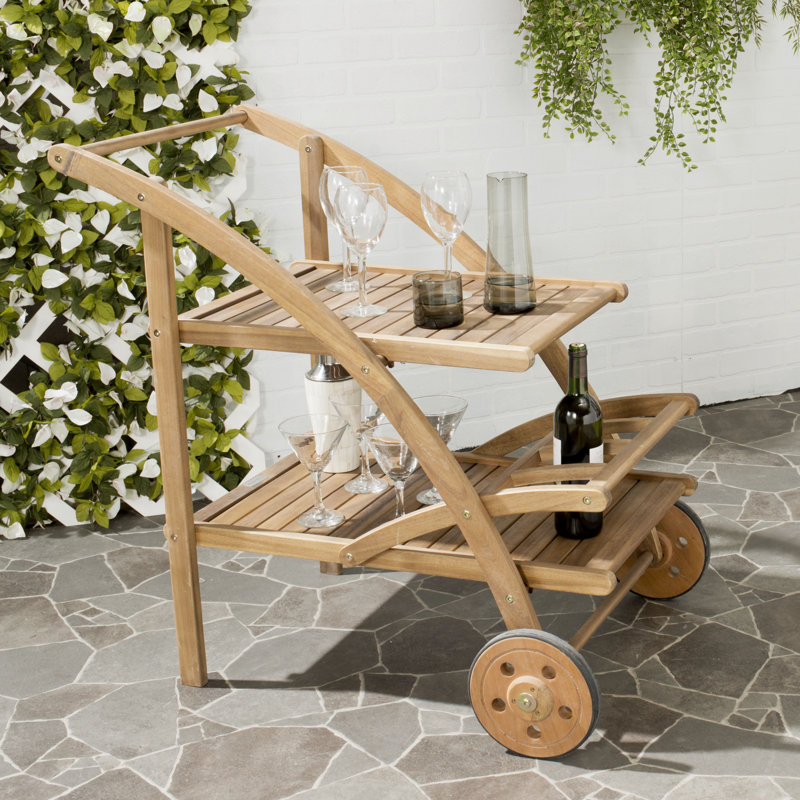 Lamariyah Solid Wood Bar Cart, Natural