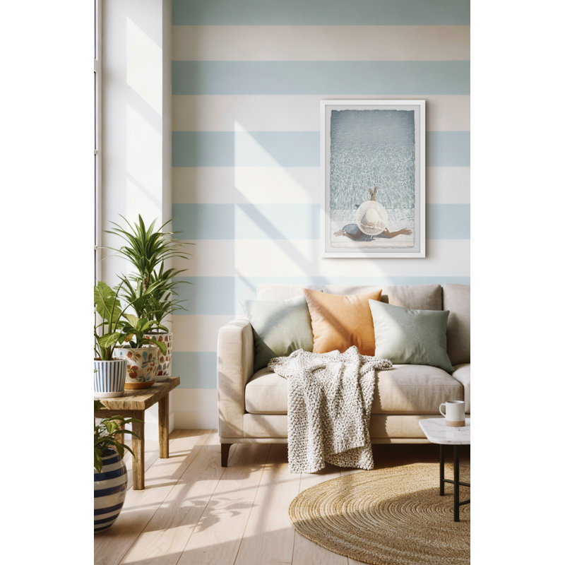 "Relaxing Poolside" Framed Print, 12" H x 8" W