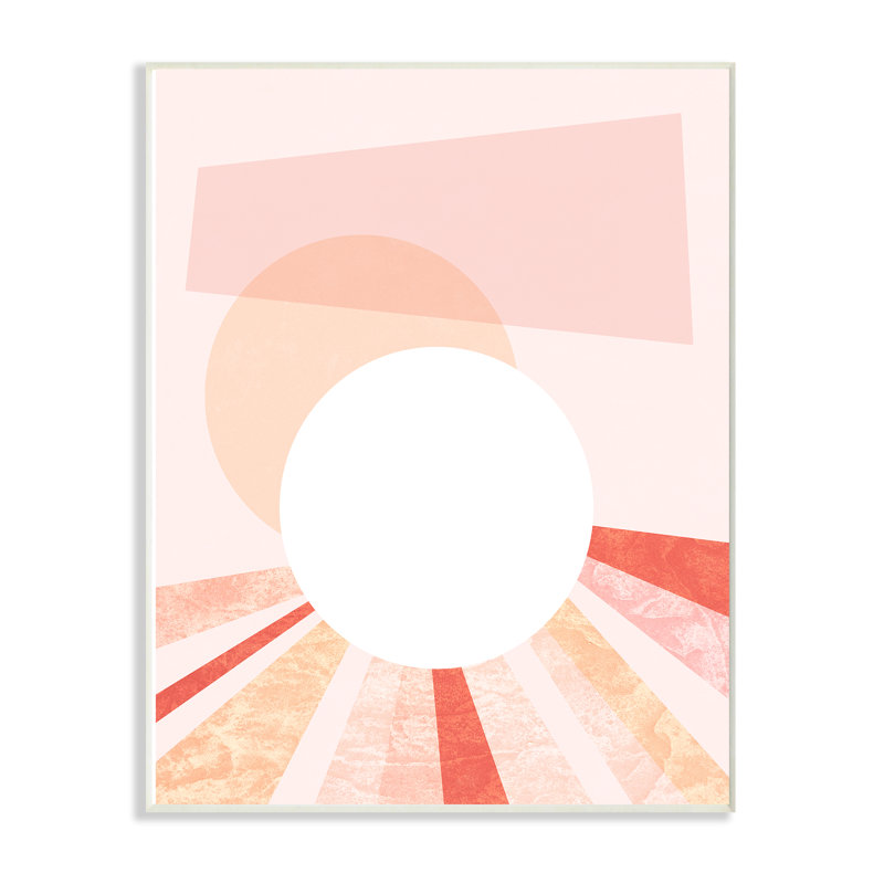 «Peach Mod Stone Texture Geometric Suns Cadre» par Daphne Polselli, impression, H 18,5 po x l 12,5 po x P 0,5 po