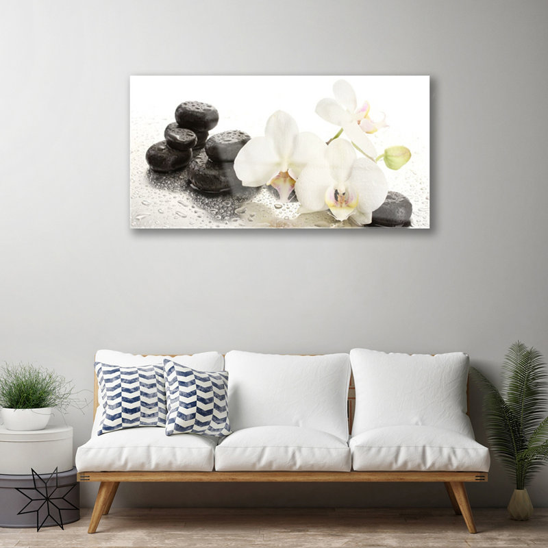 Flower Stones - No Frame Print on Glass