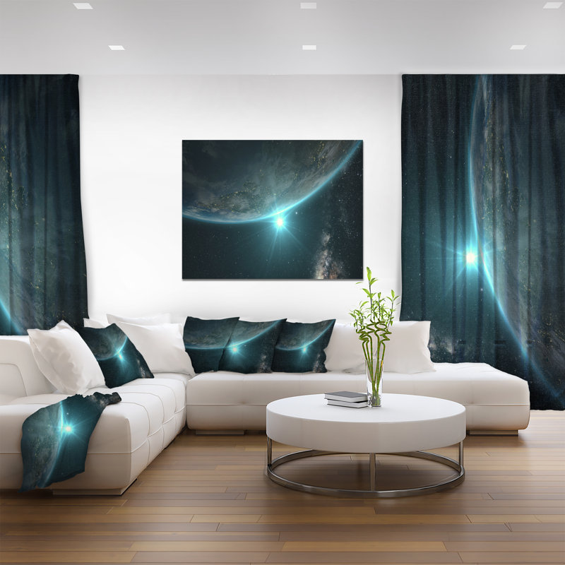 Sunrise in Space Landscape Canvas Print, 32" x 16"