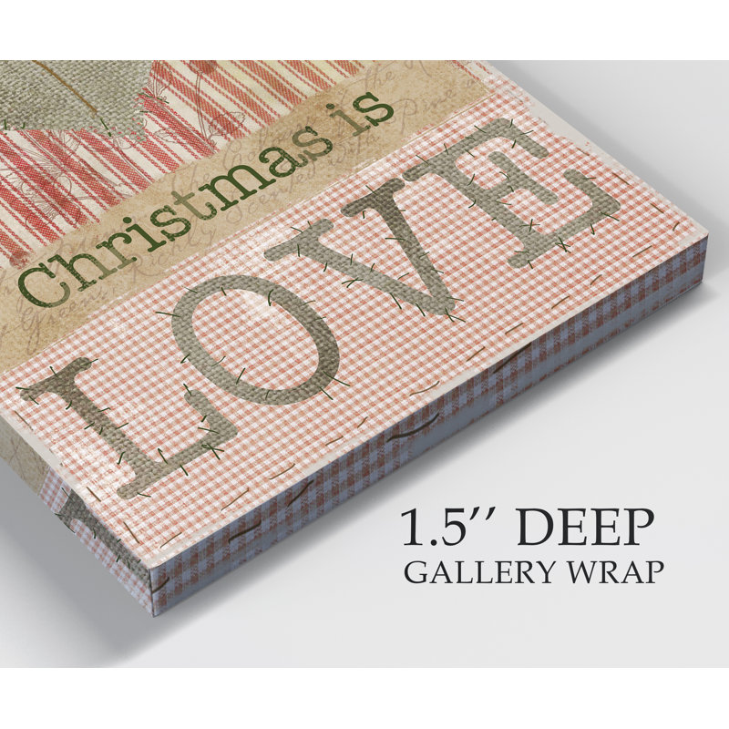«Burlap Christmas Love» par Parvez Taj - reproduction d'art sur toile tendue, H 48 po x l 36 po x P 1 po