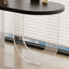Black+Clear Semi-Circle Solid Wood+Acrylic desk-799781135