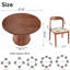 Ensemble de salle à manger rond en bois massif Ikerne pour 2/4/6/8 personnes - 39"/43"/47"/53"/59"-570843501-747973592-747973495
