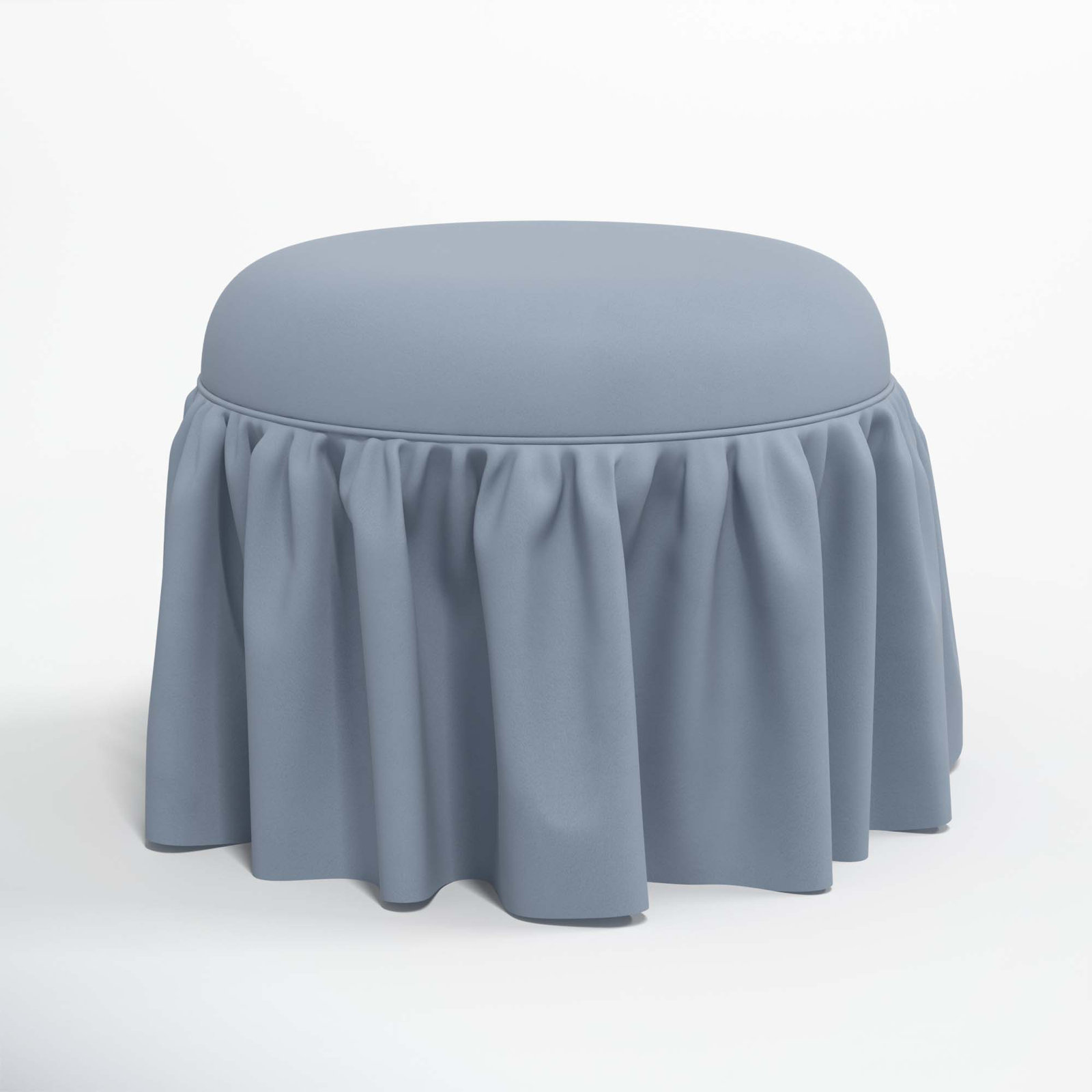 Jebb Upholstered Ottoman, Classic Ocean Velvet