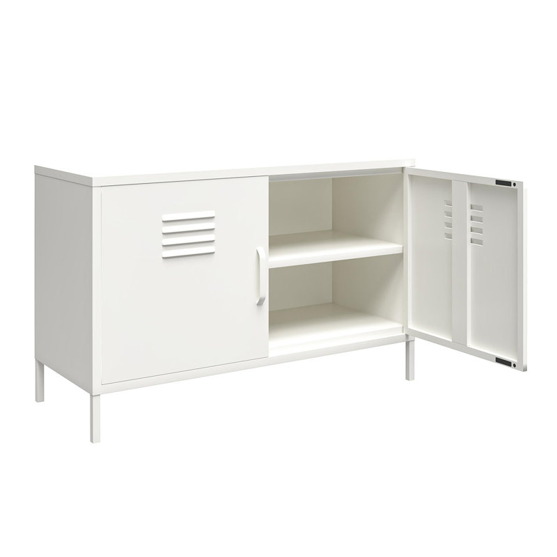 Buffet décoratif 2 portes Gioia Steel, Blanc doux