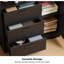 Bibliothèque haute avec tiroirs et portes, bibliothèque de rangement avec 6 cubes ouverts pour le bureau personnel, le salon ou le bureau, noir