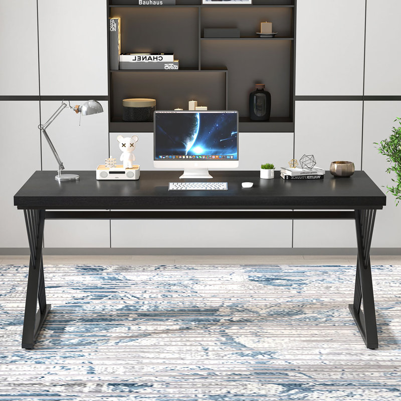 Bureau d'ordinateur Cheryel, Noir, H 29,53 po x l 60 po x P 23,62 po